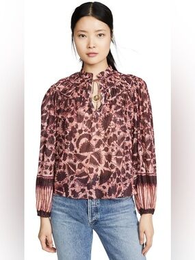 Ulla Johnson Yulia Silk Blouse in Bordeaux Size 2